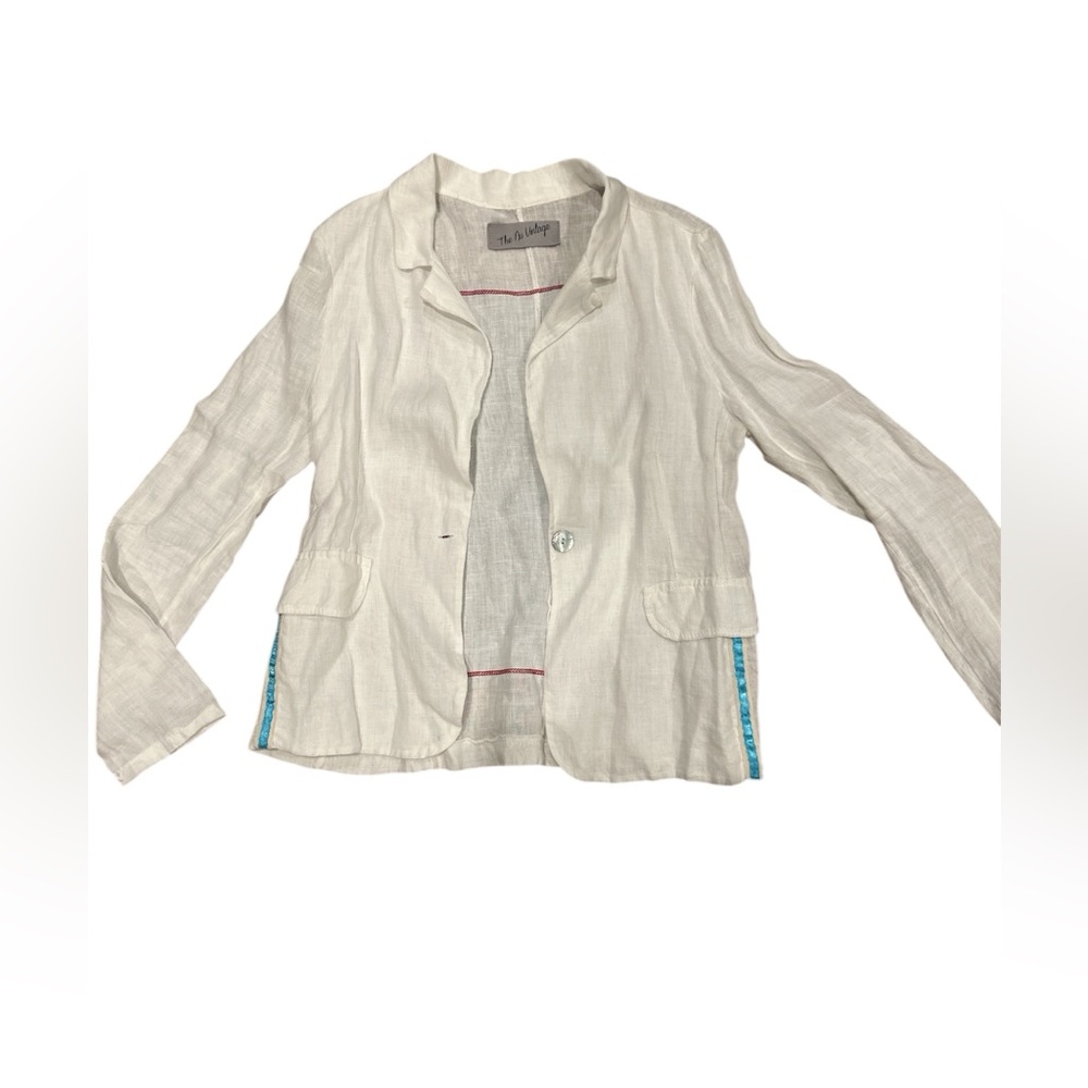 Women's White Linen Jacket VINTAGE CUSTOM